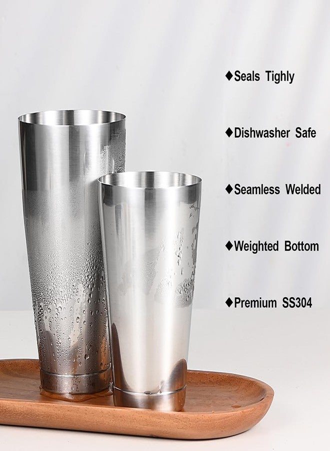 Etens Bulk Commercial Cocktail Shakers 6pc Set, Professional Boston Shakers, Weighted Cocktail Shaker Tins for Bartending - Stainless Steel Bar Shaker Set for Restaurants & Bars - Silver - Image 3